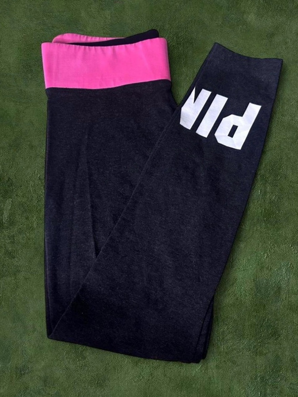 Victoria's Secret Dark grey Leggings with Pink  Waistband